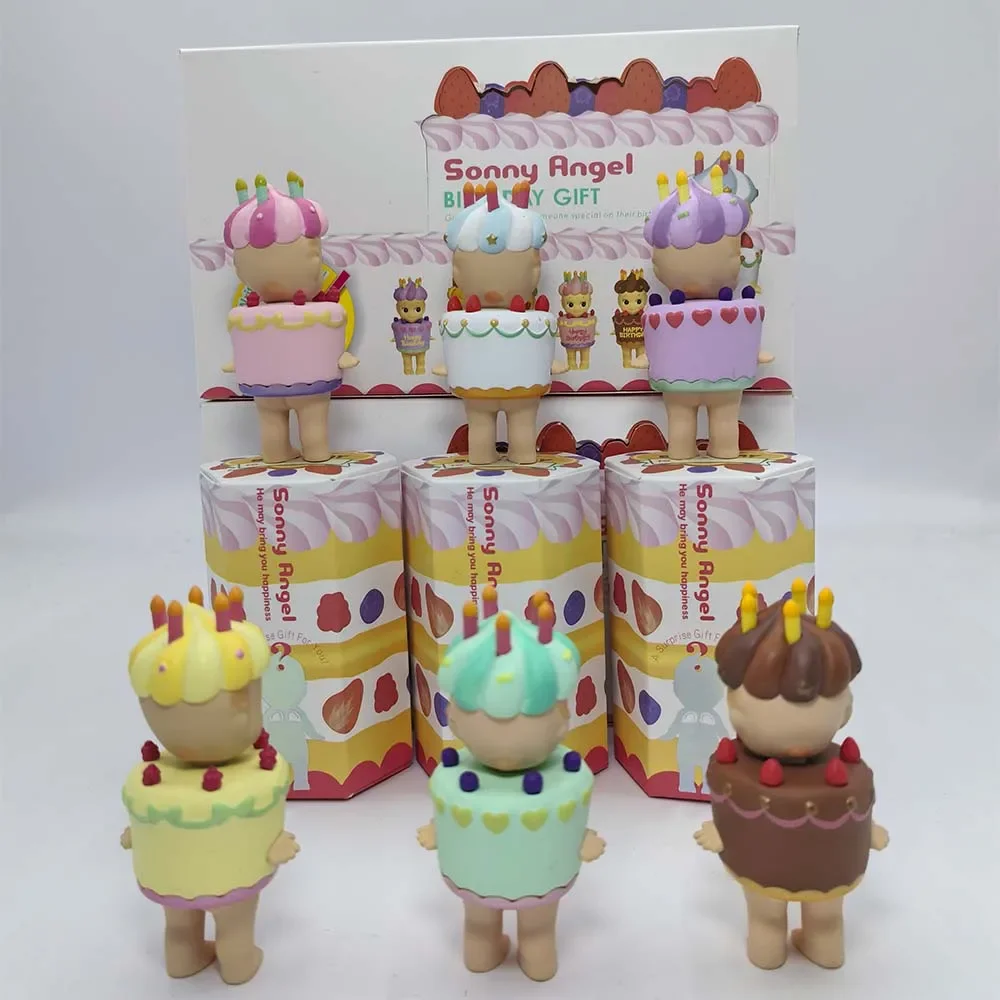 سوني الملاك كعكة عيد ميلاد سلسلة صندوق غامض Kawaii مفاجأة صندوق شخصيات كرتونية الحلي الكرتون نموذج دمية لعبة الهدايا