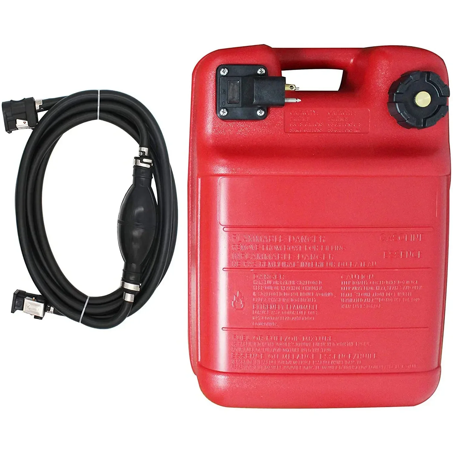 24L/12L Portable Plastic Marine Fuel Tank with 6mm Connector, Yacht Motorboat Rescue Boat Assault Boat