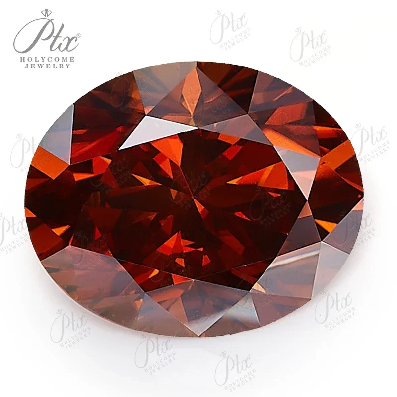 Oval Shape Moissanite Gemstone Garnet Color Lab Created Diamond With GRA Certifite For Jewelry Rings Earrings DIY Wholesale