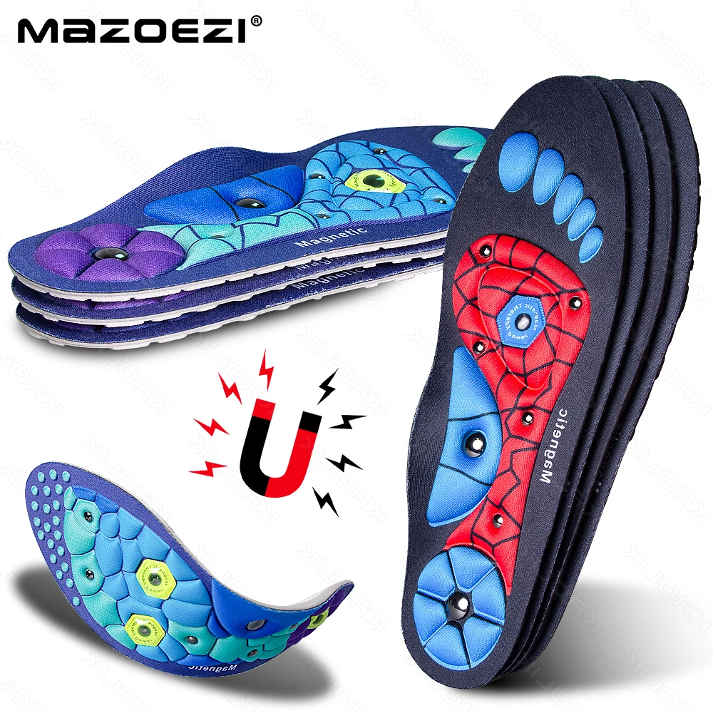 MAZOEZI Magnetic Insoles Foot Massage Acupressure Therapy EVA Orthopedic Pads Arch Support Foot Health