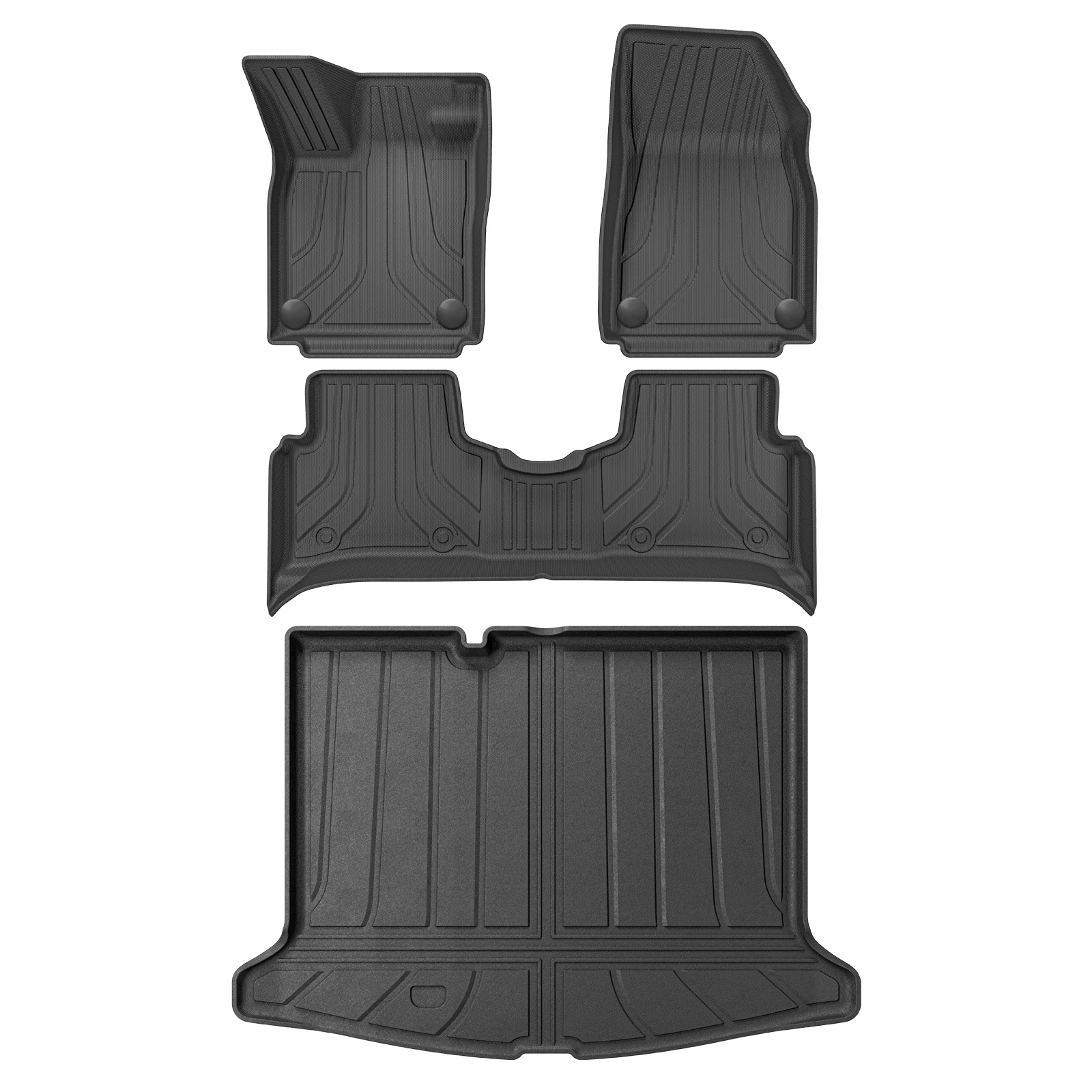 

for VW ID.3 ID3 Car Floor Mats Cargo Liner Trunk Pad TPE 3D Foot Mat Odorless Tray Set Black