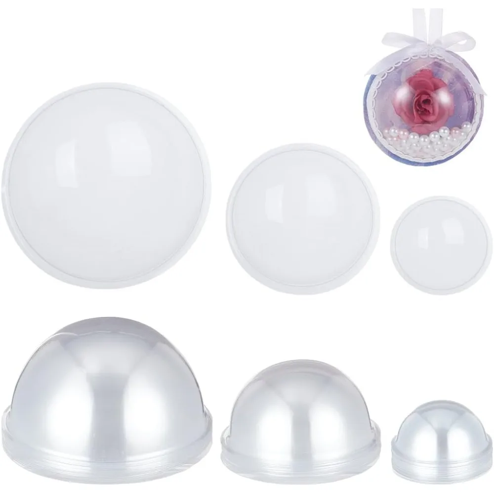

40Pcs 3 Sizes Half Ball Dome Clear Plastic Domes Holder Shaker Domes Transparent Plastic Dimensional Dome Packing Covers