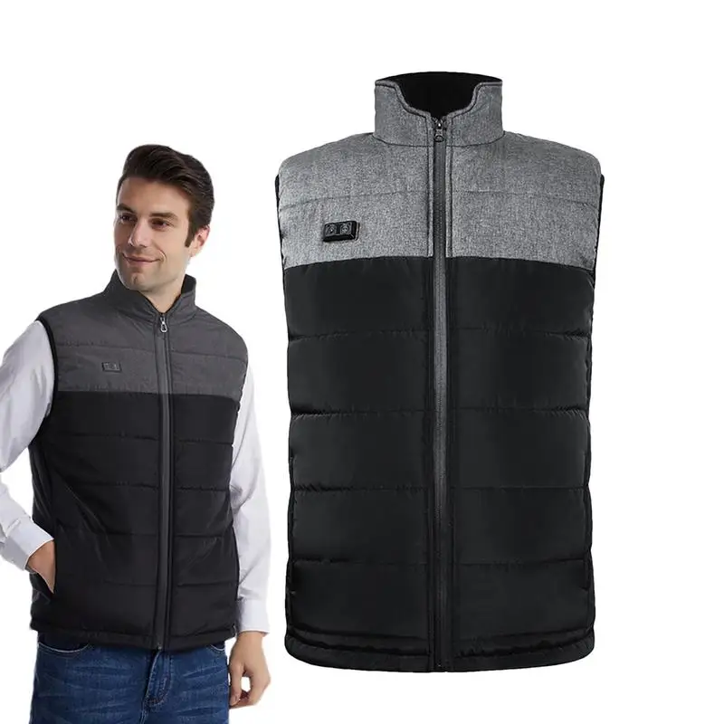 Winter Electric Heating Vest 3 Level Temperature Adjustment Heated Jackets 4 Zone Heating Carbon Fiber Heating Zones Vest