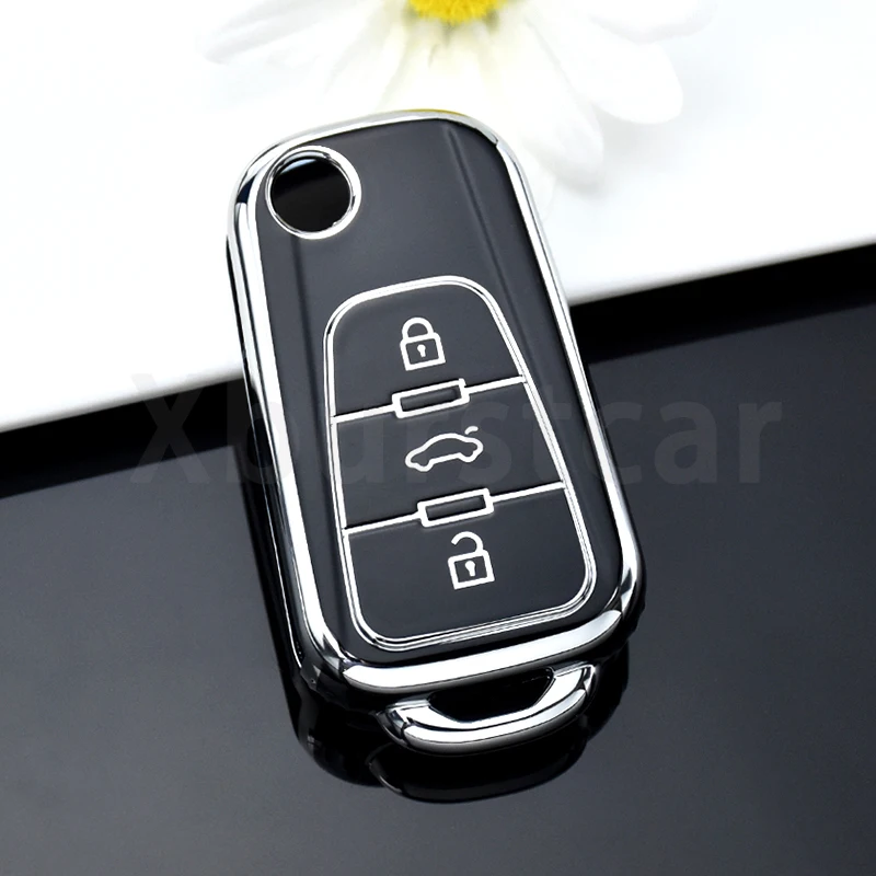 For Roewe RX5 MG MG3 MG5 MG6 MG7 ZS GT GS 350 360 750 3 Buttons TPU Shell Fob Holder Car Key Case Cover Protector Accessories