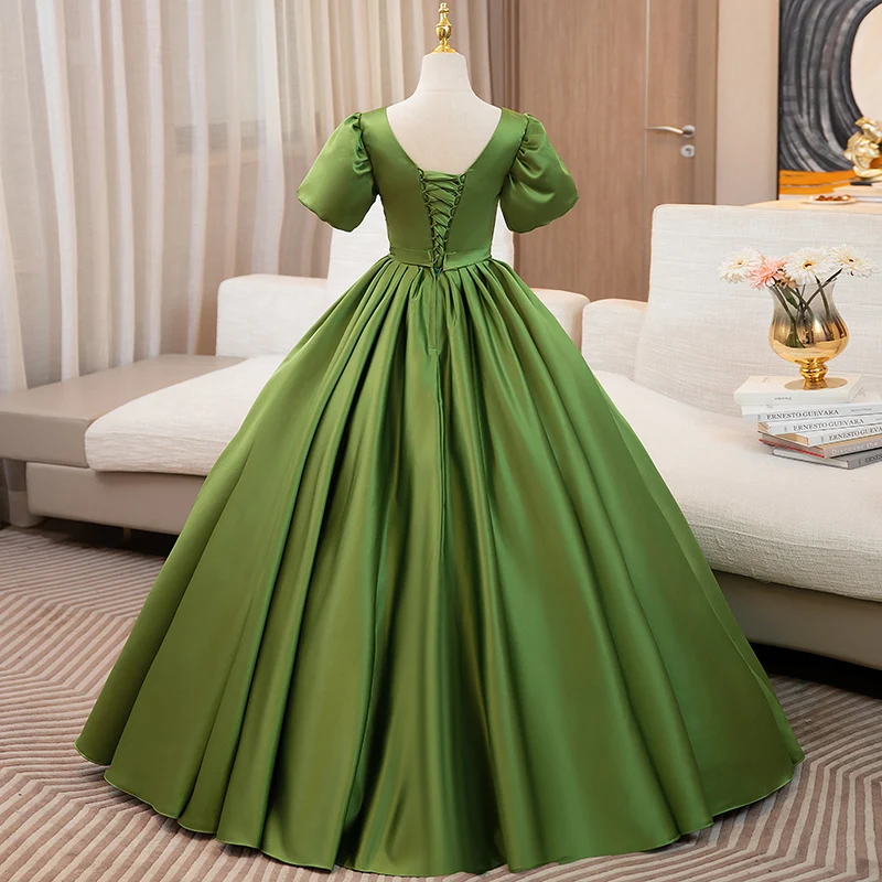 Ashley Gloria Green Party Dress Elegant Quinceanera Dresses Puff Sleeve Ball Gown 15 Year Old Dress 15 Years Princess Dress