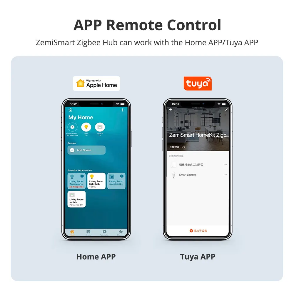 Zemismart Zigbee Hub 지능형 연결 장치 스마트 장치 Alexa Google 홈 Siri 음성 제어 Tuya Home App Homekit 사용