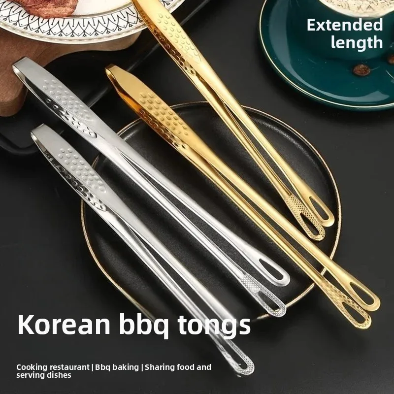 Kitchen Tongs Barbecue Grill Tongs Steel Cooking Tweezers Chef Food Meat Tongs Clip Outdoor Picnic Kitchen Accessories