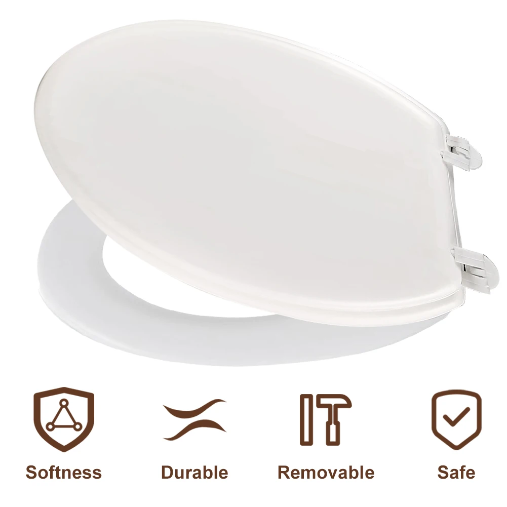 Toilet Seat Cover Seats Comfortable Soft Toilet Seat Replacement Quick-Release Slow Close Toilet Seat Cover Bathroom Accessories