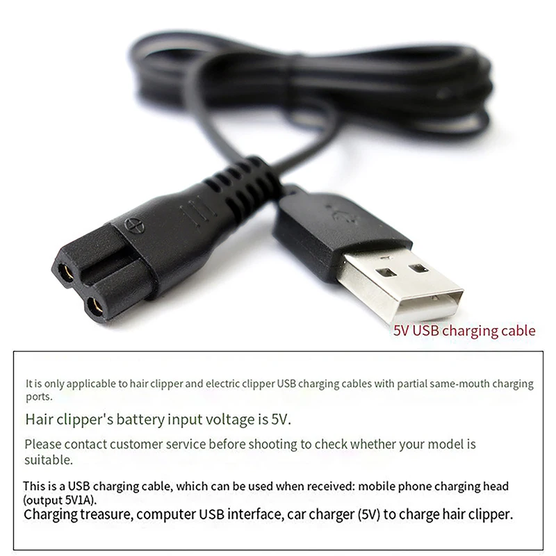 For ES928 ES968 969 900 958 Hair Clipper Trimmer Original USB Charger Charging Cable Power Cord Accessories EU Plug