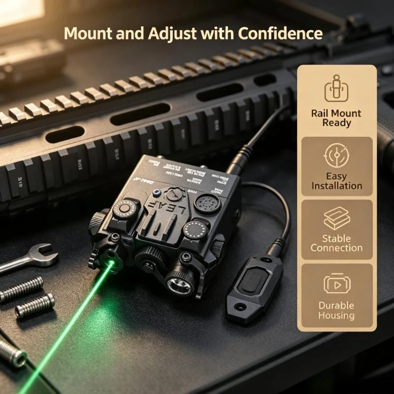 Dbal-A2 Peq15 Red Green Ir Laser Module With M600 Scout Lamp, 20Mm Rail Accessory For Hobby Model Matching