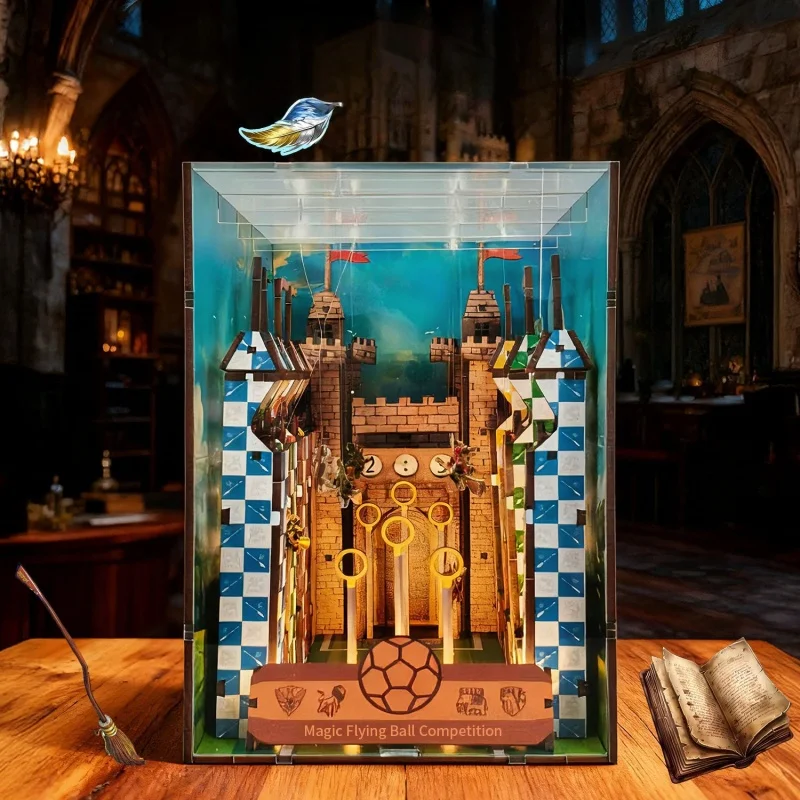 OUZEY Magic Sports DIY 3D-puzzel - Creatieve zwerkbal Boekenhoekje Boekenplank Decor, Handgemaakte modelkit voor tieners en volwassenen