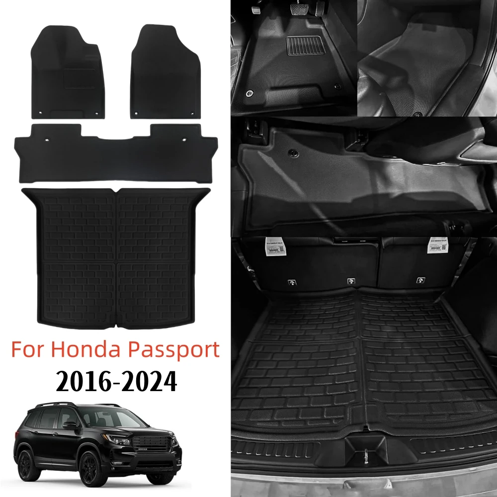 Fußmatten für Honda Passport 2016-2024 Allwetter-Fußmatten Kofferraummatte 3D Wasserdichte Auto-Innenraumteppiche – Detail 1