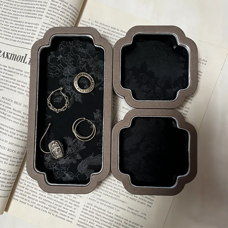 Royal Palace Style Jewelry Box, Jade Velvet Display Tray, Luxury Bracelet Necklace Storage Case, Elegant Organizer