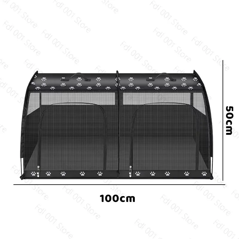 Foldable Pet Carrier Dog Crate for Car Rear Seat Outdoor Travel Cat Bed