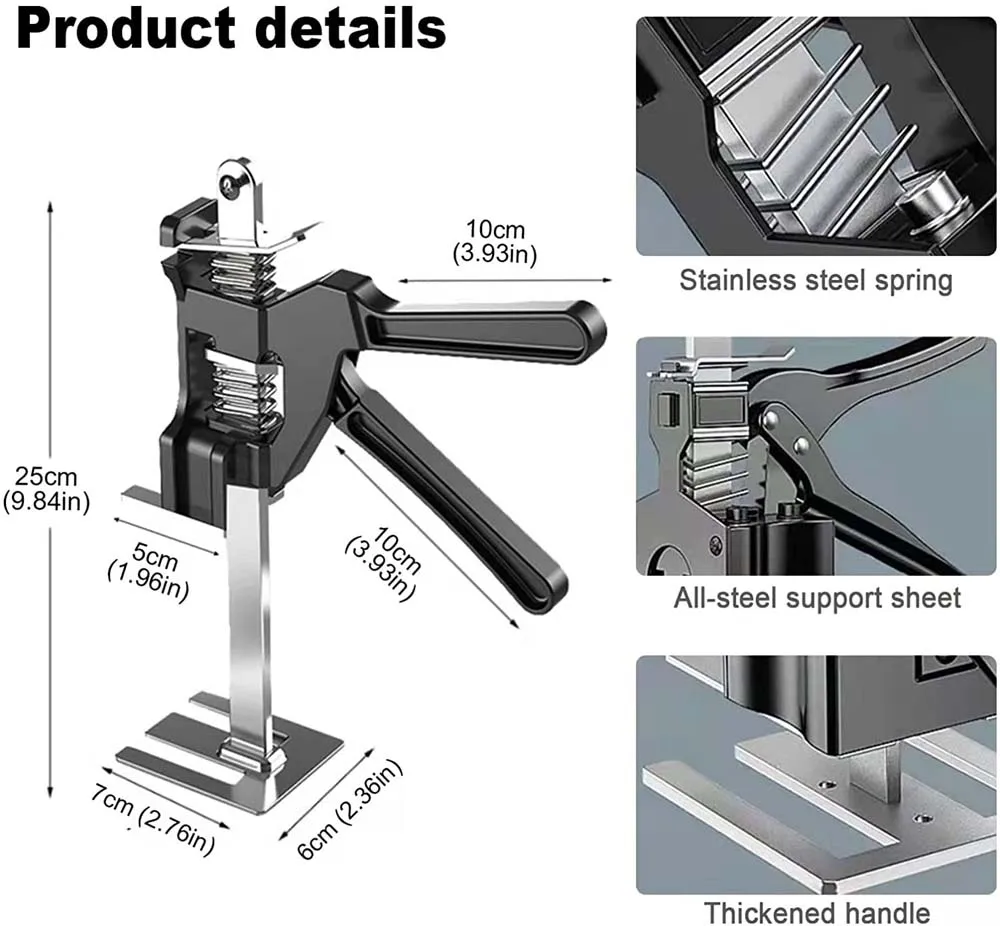 25/38cm Labor-saving Arm Door Use Board Lifter Cabinet Carpentry Multifunctional Plaster Sheet Repair Anti Slip Hand Tool Sets