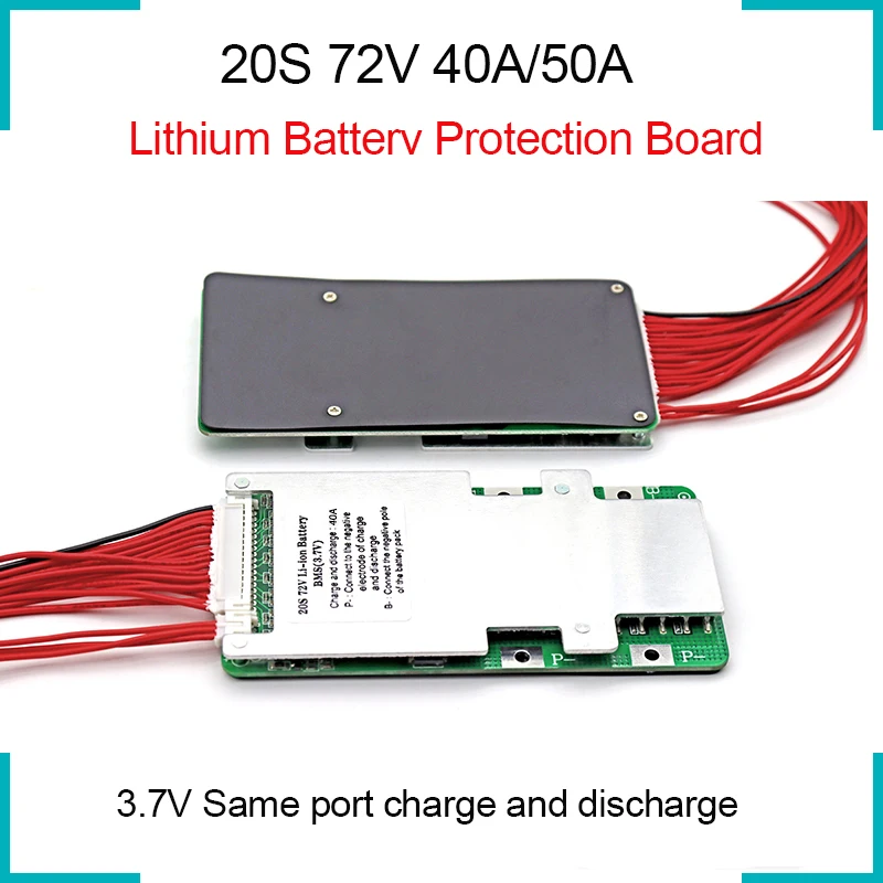 20S 72V 40A/50A Battery  Protection Board  BMS3.7V Same port PCM PCB for 72V 20 Lithium Battery Pack Enhance/Balance Function