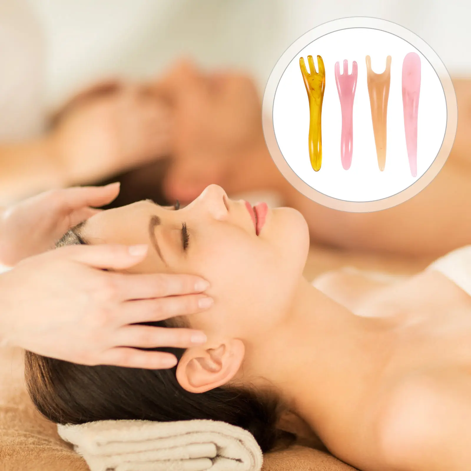 

4Pcs Premium Gua Sha Scraper Board Massage Tool for Face Back Scraping Therapy Nourishes Skin Enhances Elasticity Traditional