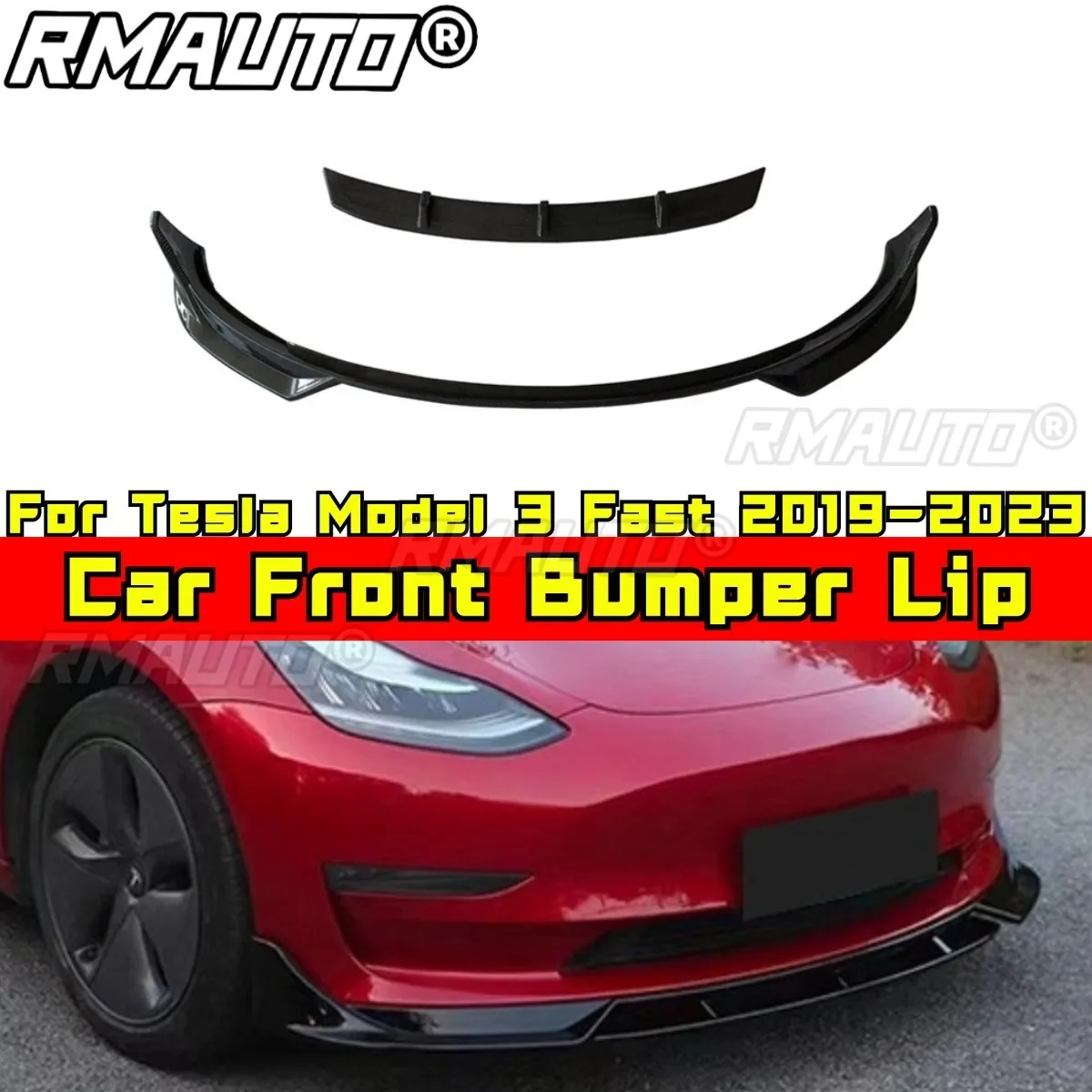 

For Tesla Model 3 Fast 2019-2023 Car Accessories Car Front Bumper Lip Splitter Diffuser Spoiler Bumper Guard Body Kit
