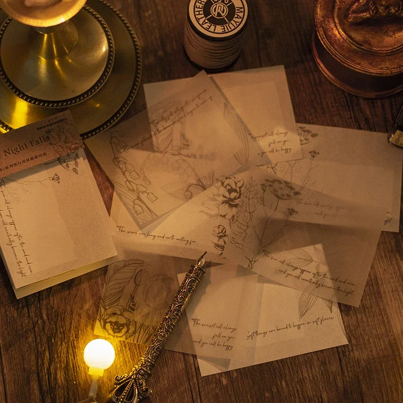 20Sheets Material paper Before night Blank Note Account Message Base scrapbooking Material Paper stickers Planner Decorative