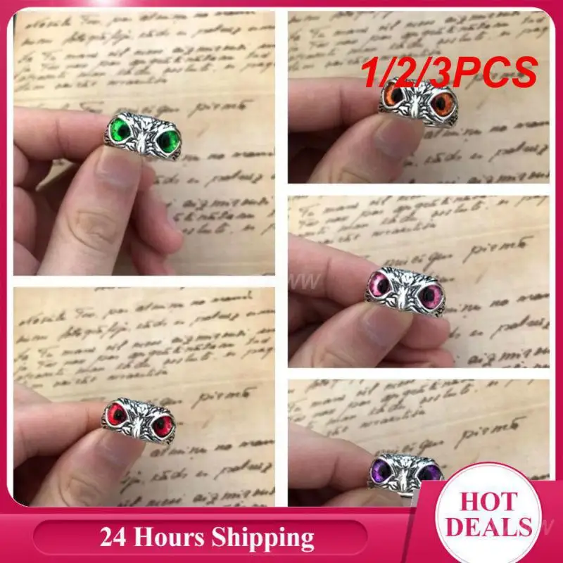 1/2/3PCS Anello Gufo Gatto Design Unico Alla Moda Unico Gufo Gioielli Per Uomini E Donne Anello Gufo Regalo Per Gli Amanti del Gufo Design Irresistibile