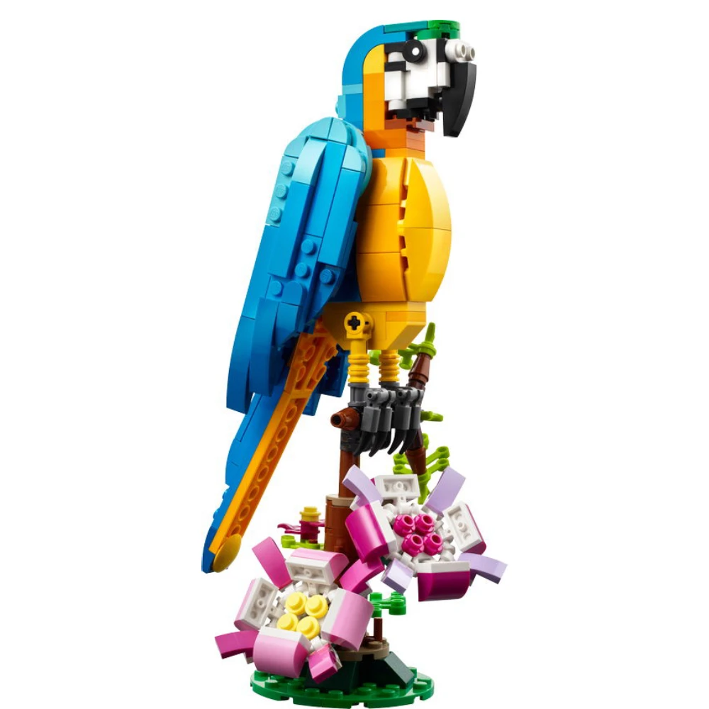 3 in 1 Parrot Building Toy Set, Transforms to 3 Different Animal Figures - from Colorful Parrot, to Swimming Fish, to Cute Frog