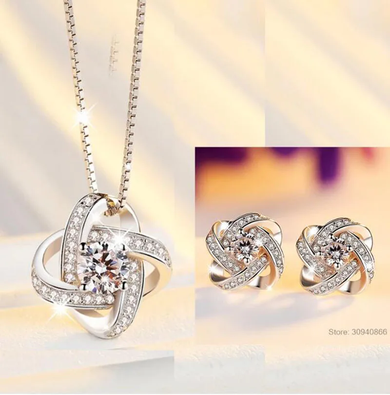 2024 New Fashion Four-leaf Clover 925 Sterling Silver Dubai Jewelry Sets for Women Anniversary Gift Jewelry Wholesale J6261