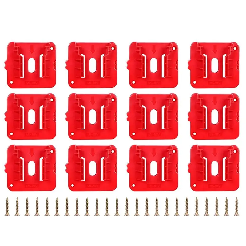 

SOFT-For M18 18V Battery Mounts Dock Holder 12Pcs Battery Holder Fits M18 48-11-1815 Etc W/24 Screws No Battery Includ