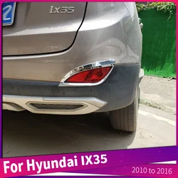 2010 to 2016 For Hyundai ix35 ABS Chrome Car Rear Bumper Fog Light Trims Cover Tail Fog Lamp Decorative Cover Frame