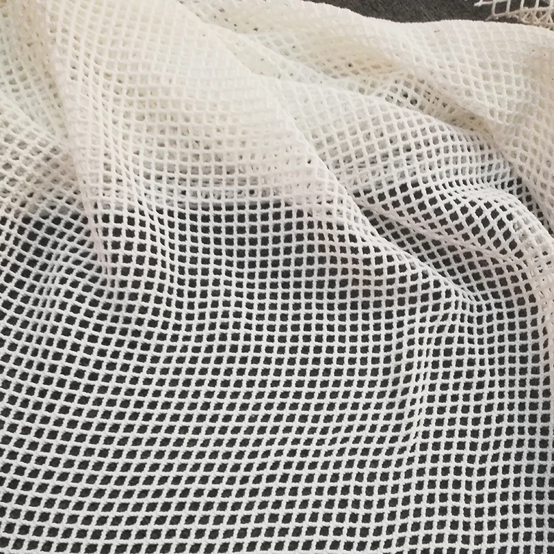 10 mm 5 mm grid 100% cotton ivory mesh fabric hollow Inelastic net fabric sexy tops diy leisure shopping bag multifunction cloth