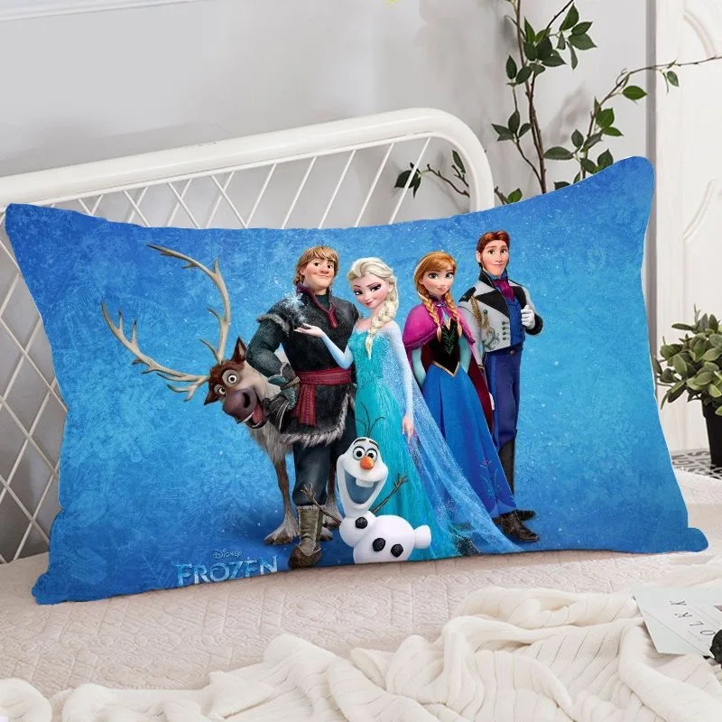 Disney-funda de almohada decorativa para niñas, cubierta de cojín con dibujos animados de Frozen, Elsa, Anna, 40x65 cm, regalo para niños