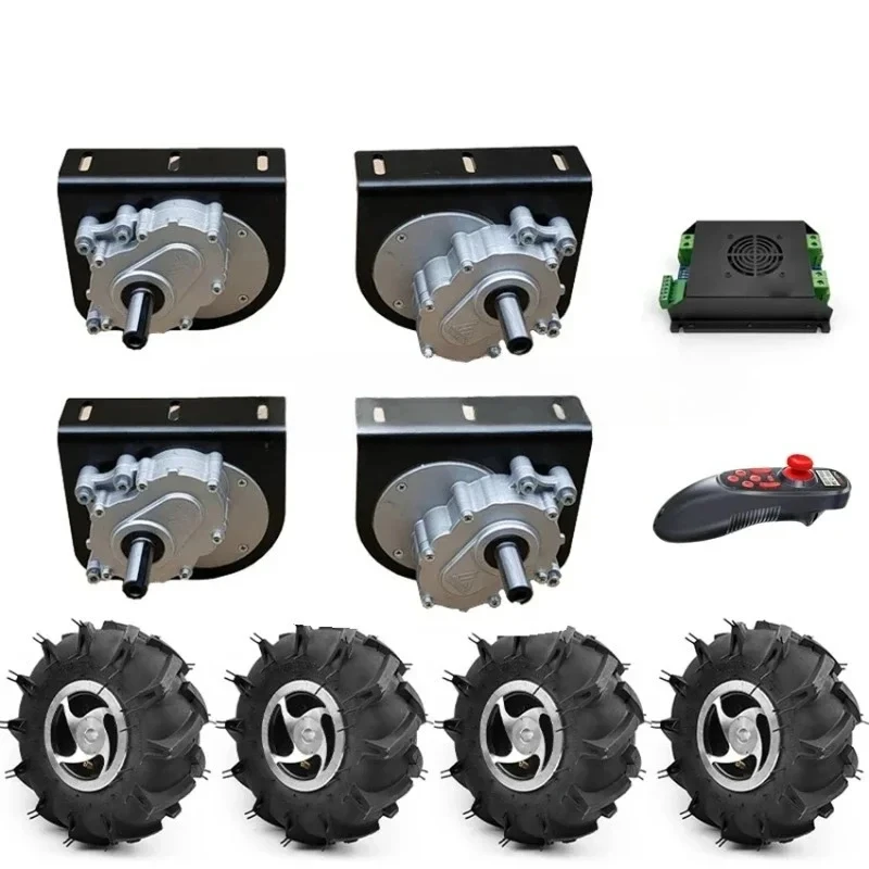 4WD 1000W Electric Four Drive Kit 4.10-4 Off-Road Tires 10 Inch Wheel Hub Cart 250W Motor With Wireless Remote Control