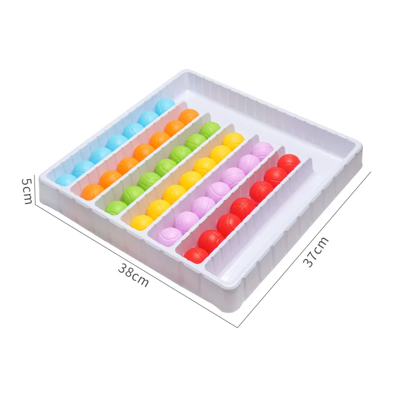 Color Sorting Ball Toy Sensory Game Rainbow Balls Board Game Color Sorting Counting Interactive Puzzle for Kids Christmas Gifts