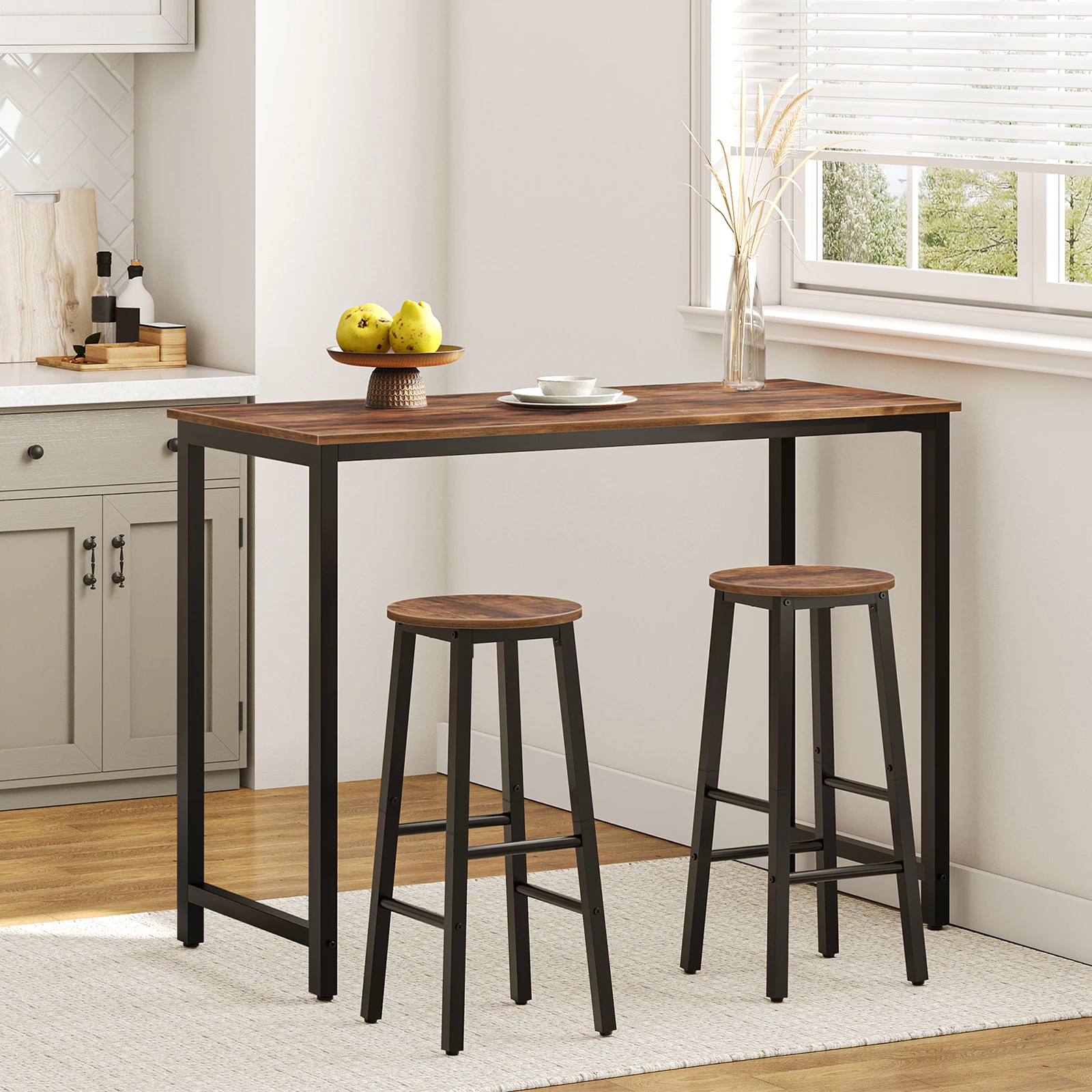 Bar Stools Set of 2, Counter Height Bar Stools, 24.8