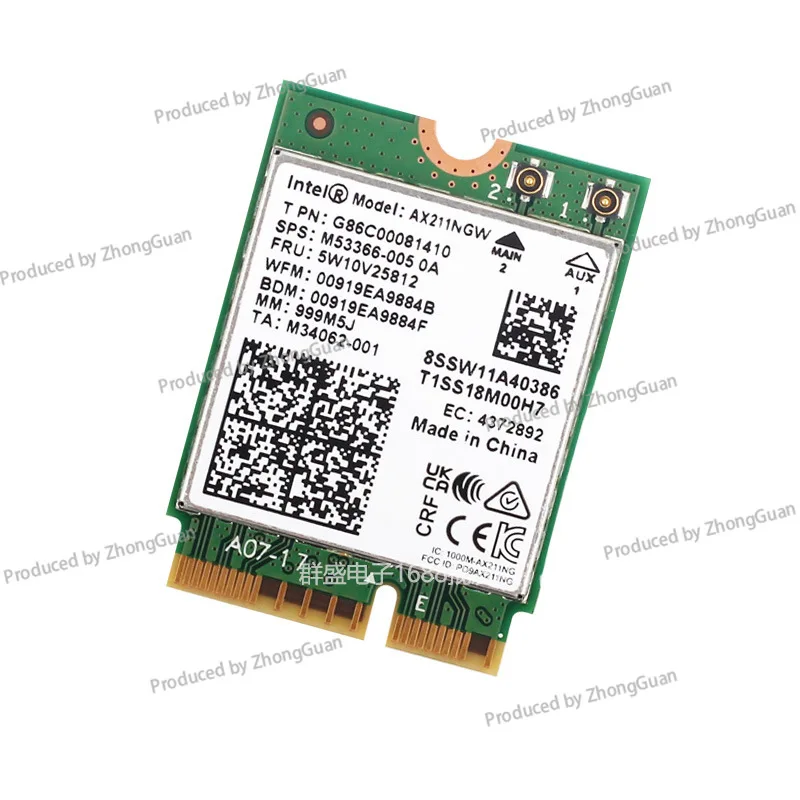 Ax211CNVI Wireless Network Card Gigabit Wifi6E Tri-band Bluetooth 5.3 Desktop Notebook Built-in Network Card