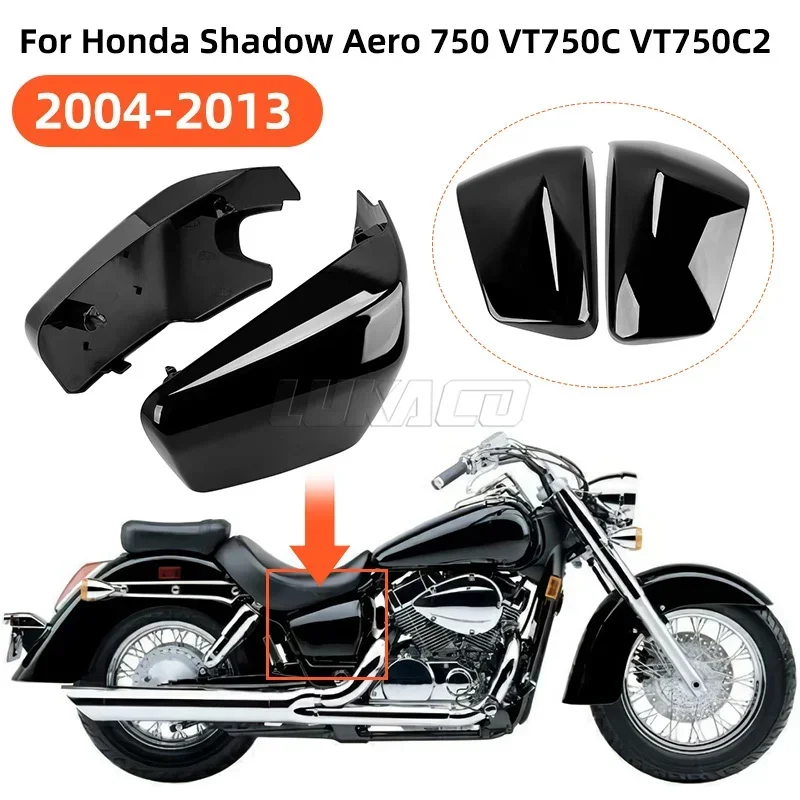 Motorcycle Left Right Battery Side Cover Protector Guard Panel For Honda Shadow ACE Aero Spirit VT 400 750 VT400 VT750 2004-2013