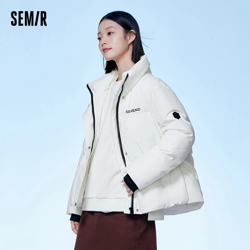 Semir Down Jacket Women Three-Proof White Loose Warm 2023 New Winter Outdoor Sports Style Down Jacket