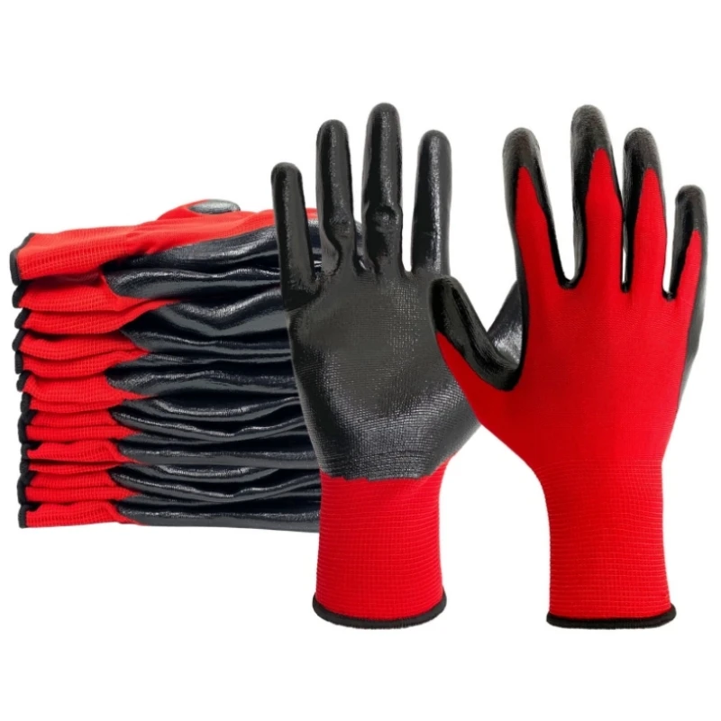 

Nitrile Coated Safety Work Gloves Non-Slip Seamless Knit Durable Gardening Gloves for Mechanic Industrial Construction Warehouse