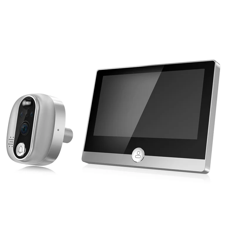 SCLS 4.3 インチ TUYA Wifi 液晶画面デジタルドアベル 1080P インターホンナイトビジョン電子のぞき穴ドアカメラビューアブラック