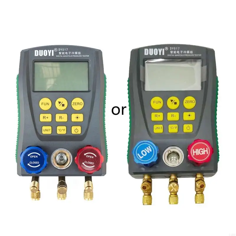 

63HF Refrigeration Digital Manifold Gauge Pressure Temperature Electronic Manometer Gauge Tester DY517 Car Air Conditioner
