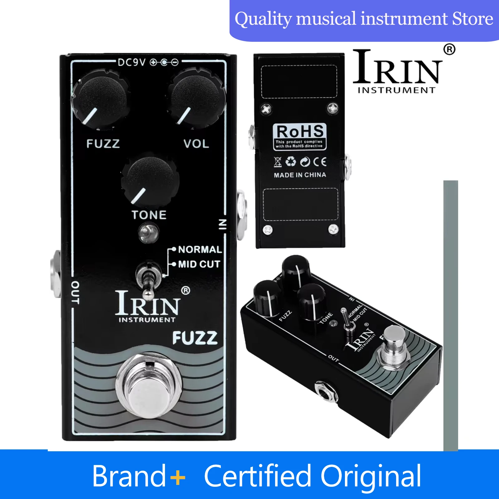 

Педаль эффектов для электрогитары IRIN RF-11 FUZZ, моноблочные эффекты, True Bypass, разработанные профессиональные детали для гитарных инструментов