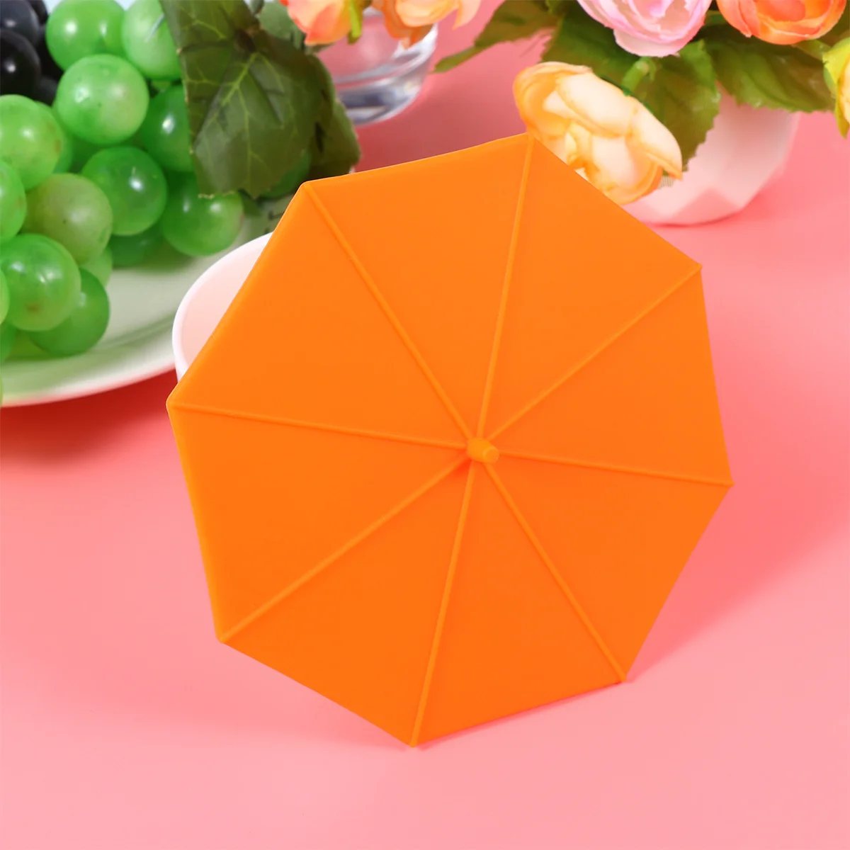 

4Pcs Silicone Cup Lids Umbrella Shape Food Grade Silicone Reusable Covers Leak Proof Dust Protection Cup Lid for Home Office Use