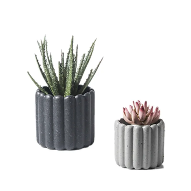 Round Cement Pot Mould Handmade Concrete Candle Holder Silicone Planter Vase Mould Home Decoration Clay Craft