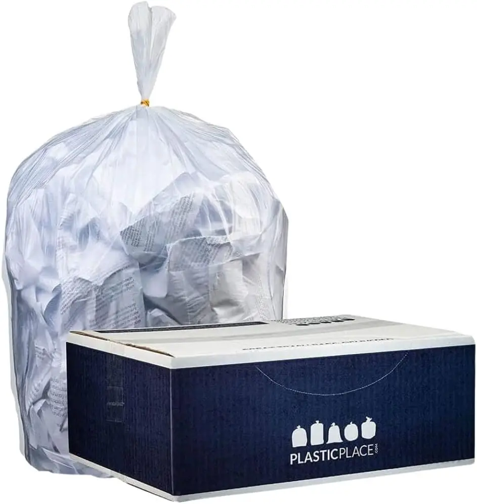 

12-16 Gallon Clear Tall Trash Bags, 1.0 Mil Durable Liners, 24" x 31", Pack of 250