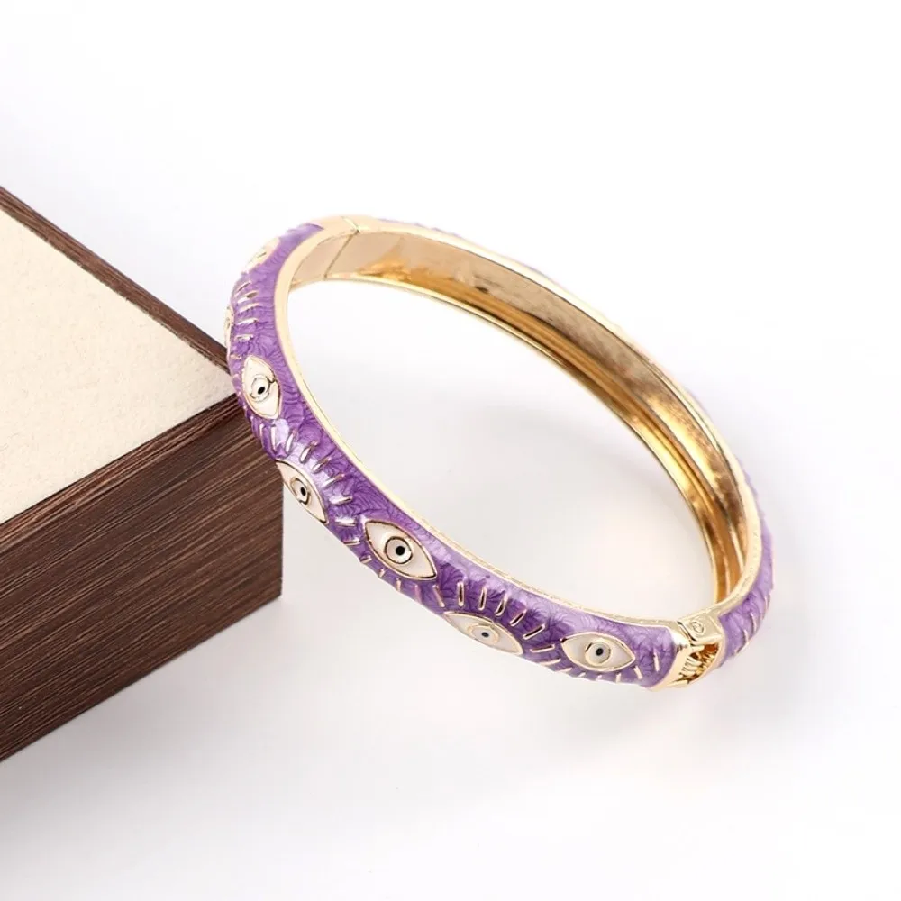 Cool Colorful Demon Eyes Bangle Hip Pop Fashion Enamel Bangle Jewelry Exquisite Hand Bracelet Gift