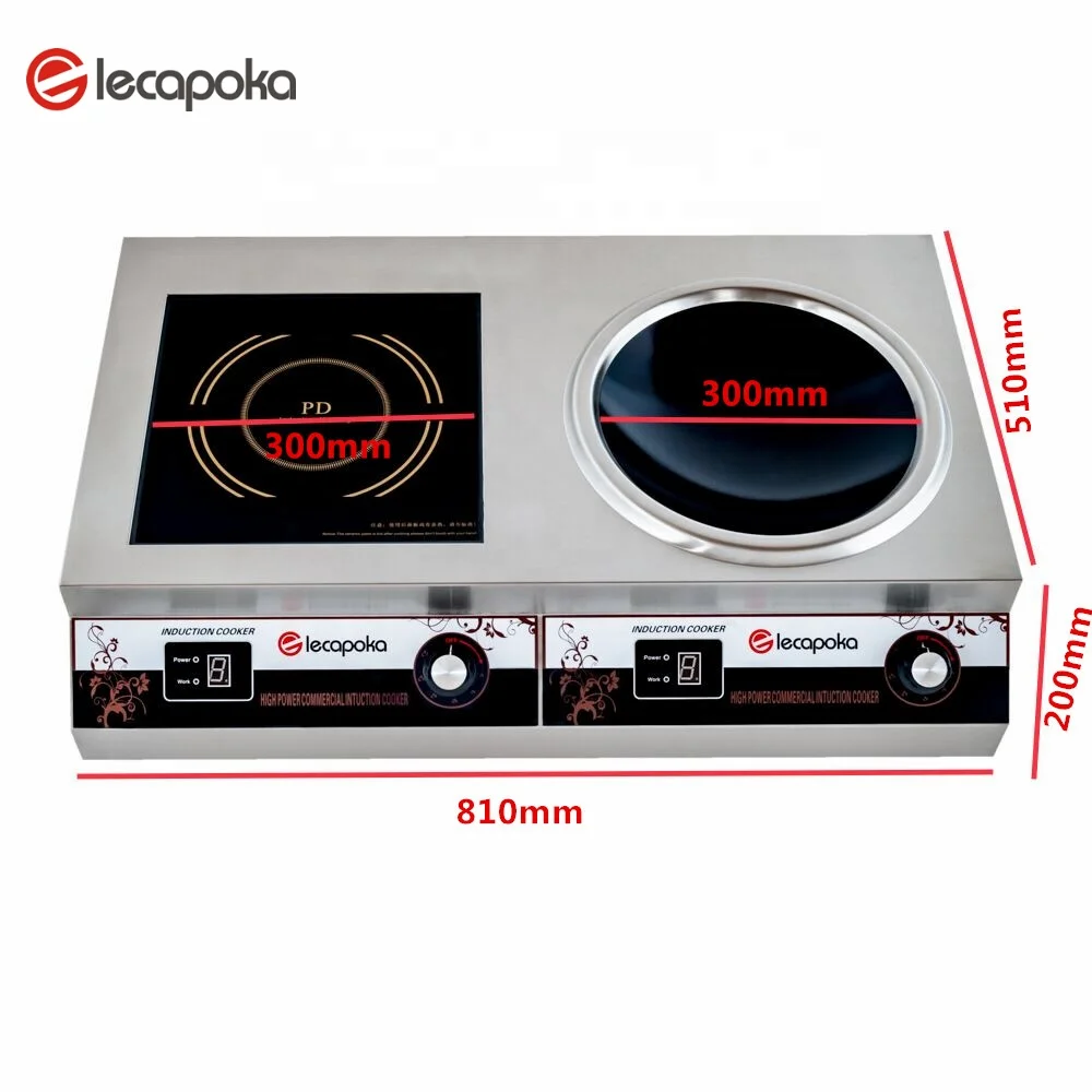 National Double 2 Burner Commercial Induction Cooker 3500W 3.5KW Wok Stainless Steel Electric Stove for Restaurant