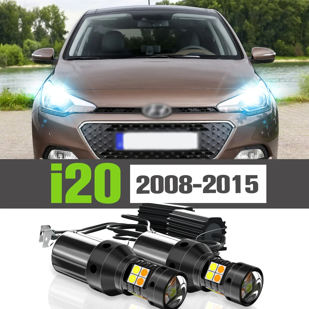 

2x LED Dual Mode Turn Signal+Daytime Running Light DRL Accessories Lamp For Hyundai i20 2008-2015 2009 2010 2011 2012 2013 2014