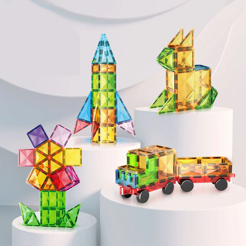 Magnetyczne klocki Star Diamond Surface, magnetyczne klocki konstrukcyjne, zabawki STEM Montessori dla maluchów, dla chłopców i dziewczynek