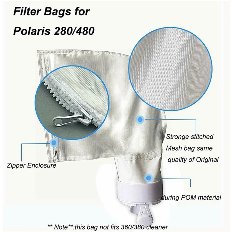 

Мешки для чистки бассейна ABFI, мешок для бассейна из 4 предметов, сменный вакуумный мешок для бассейна с застежкой-молнией, детали для спа-бассейна для 280, фильтр-мешок 480