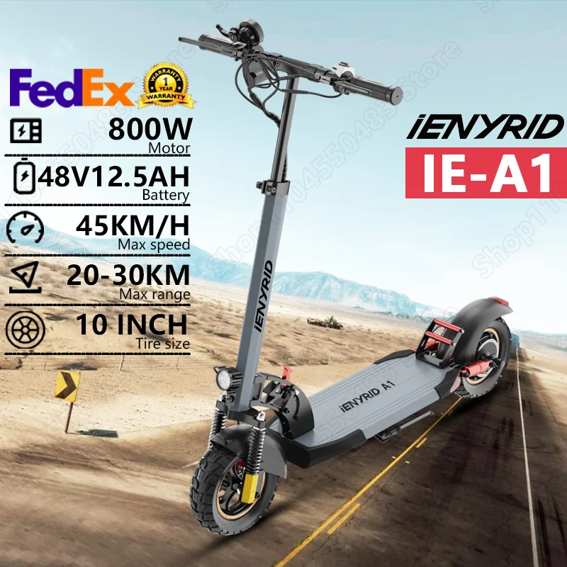 

IENYRID iE-A1 Foldable Electric Scooter 800W/48V/12.5 AH E-Scooter Max Speed 45KM Per Hour Max Range 20-30KM Scooters Electric