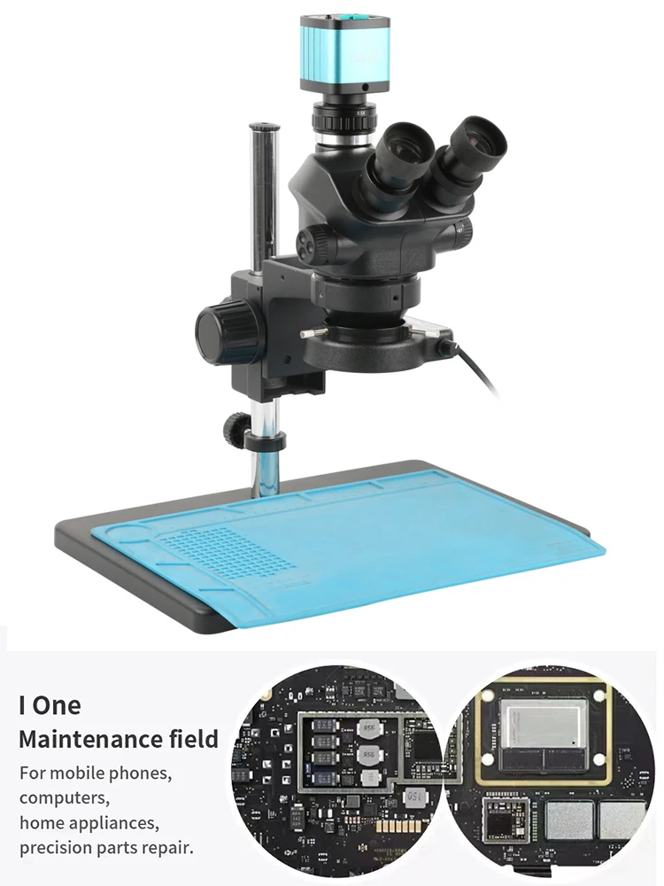 Simul Focal 7X 50X Stereo Microscope Trinocular Microscope HDMI USB 48MP 1080P Industrial Camera Fo Phone PCB Soldering Repair